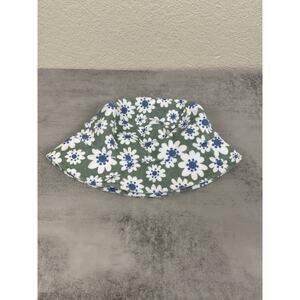 Wonder Nation Lids Bucket Hat One Sze Green Florak Cotten Blend Daisy Cotten